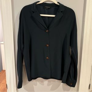 Lafayette 148 Silk Button Down Blouse in Blue | Navy 💙